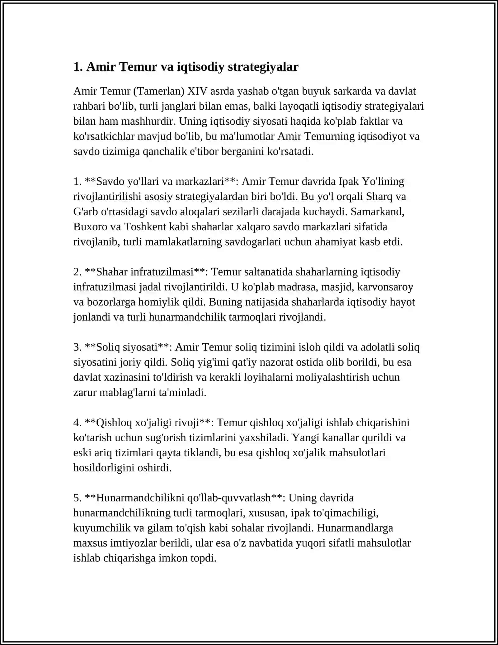 AMIR TEMUR IQTISODIY QARASHLARI 3