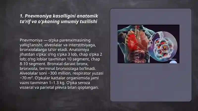 Pnevmoniya kasalligini Anatomiya jihatdan oʻrganish 3