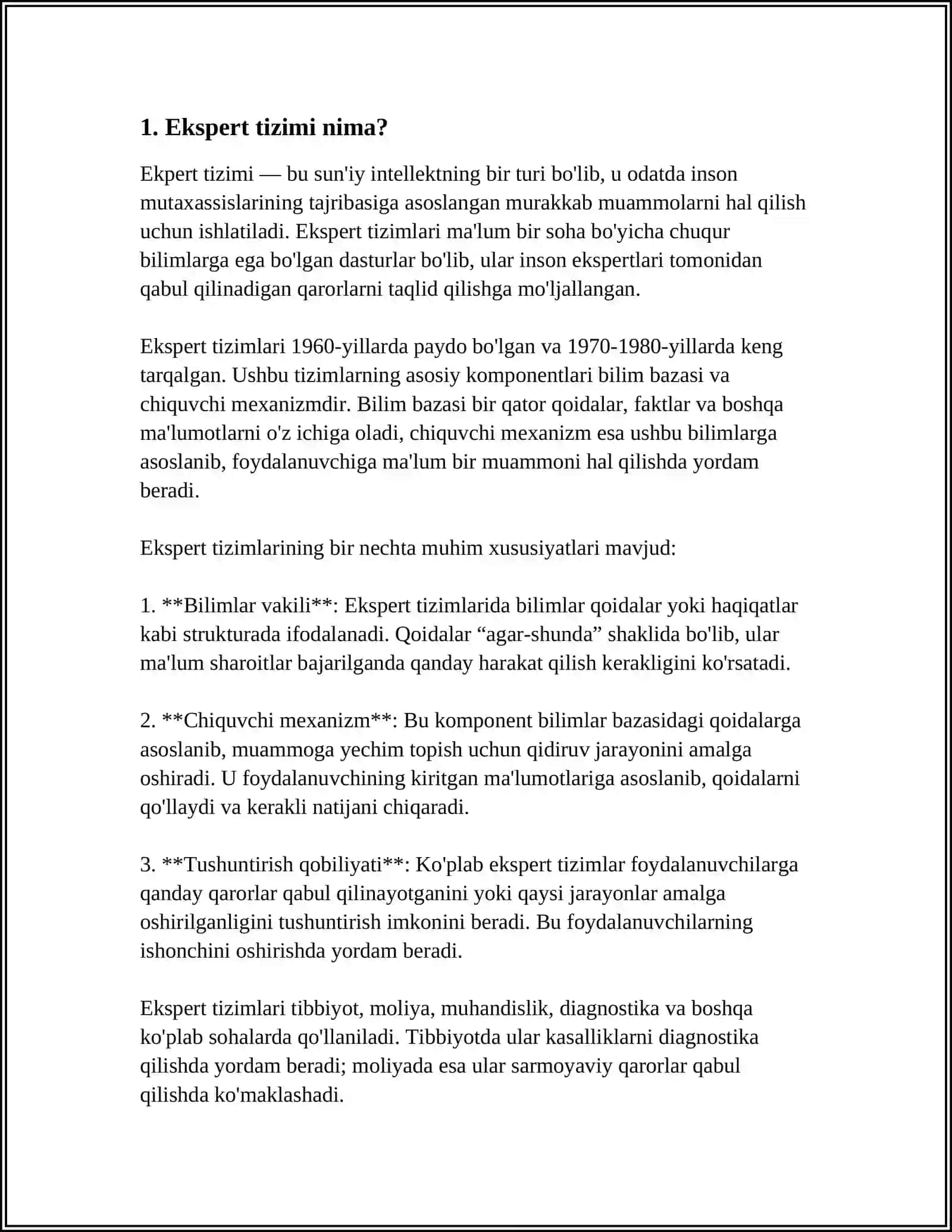 EKSPERT TIZIMI HAQIDA TUSHUNCHA 3