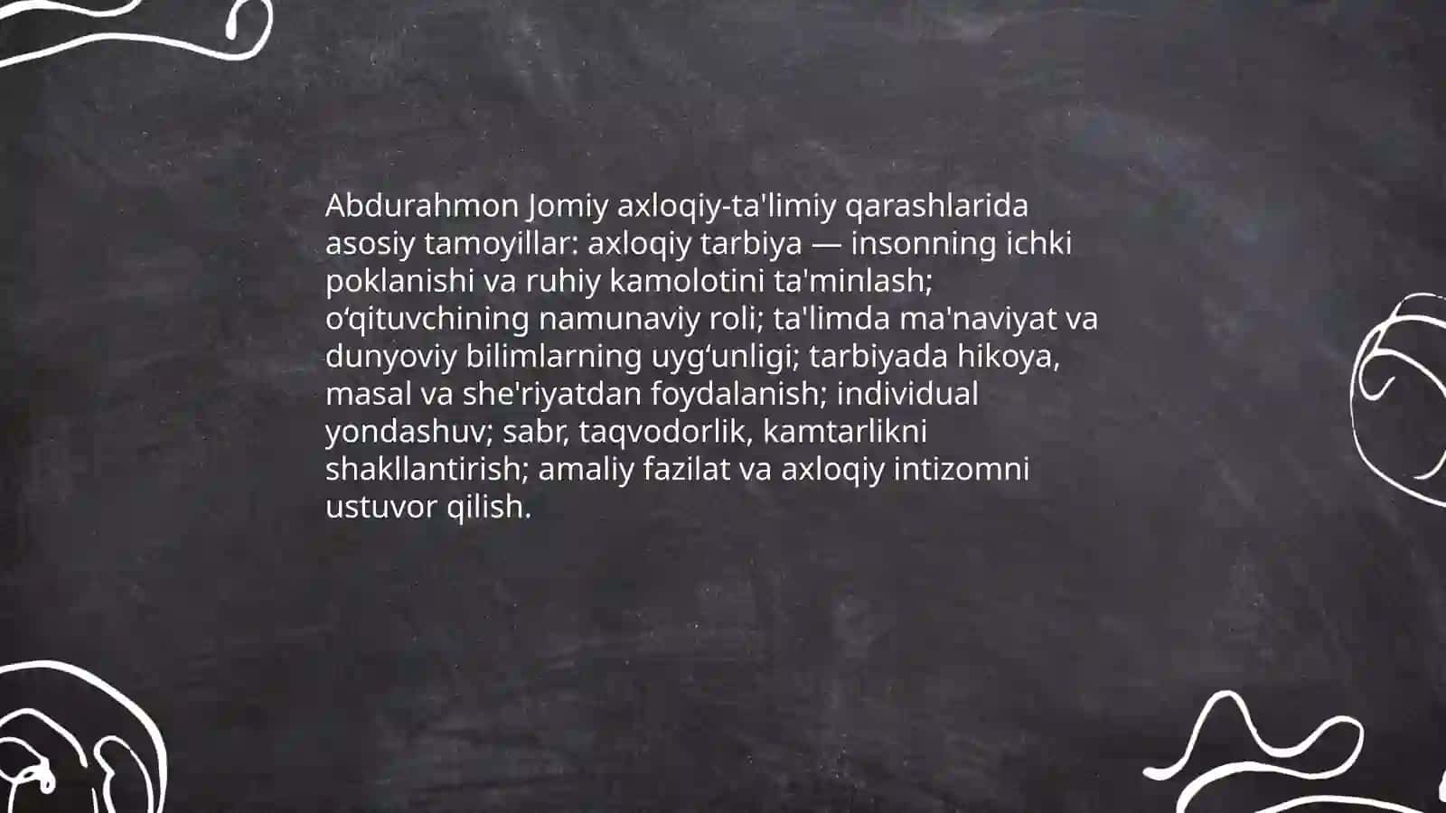 Abdurahmon Jomiyning axloqiy -ta'limiy qarashlari.Alisher Navoiy pedagogik qarashlari 3