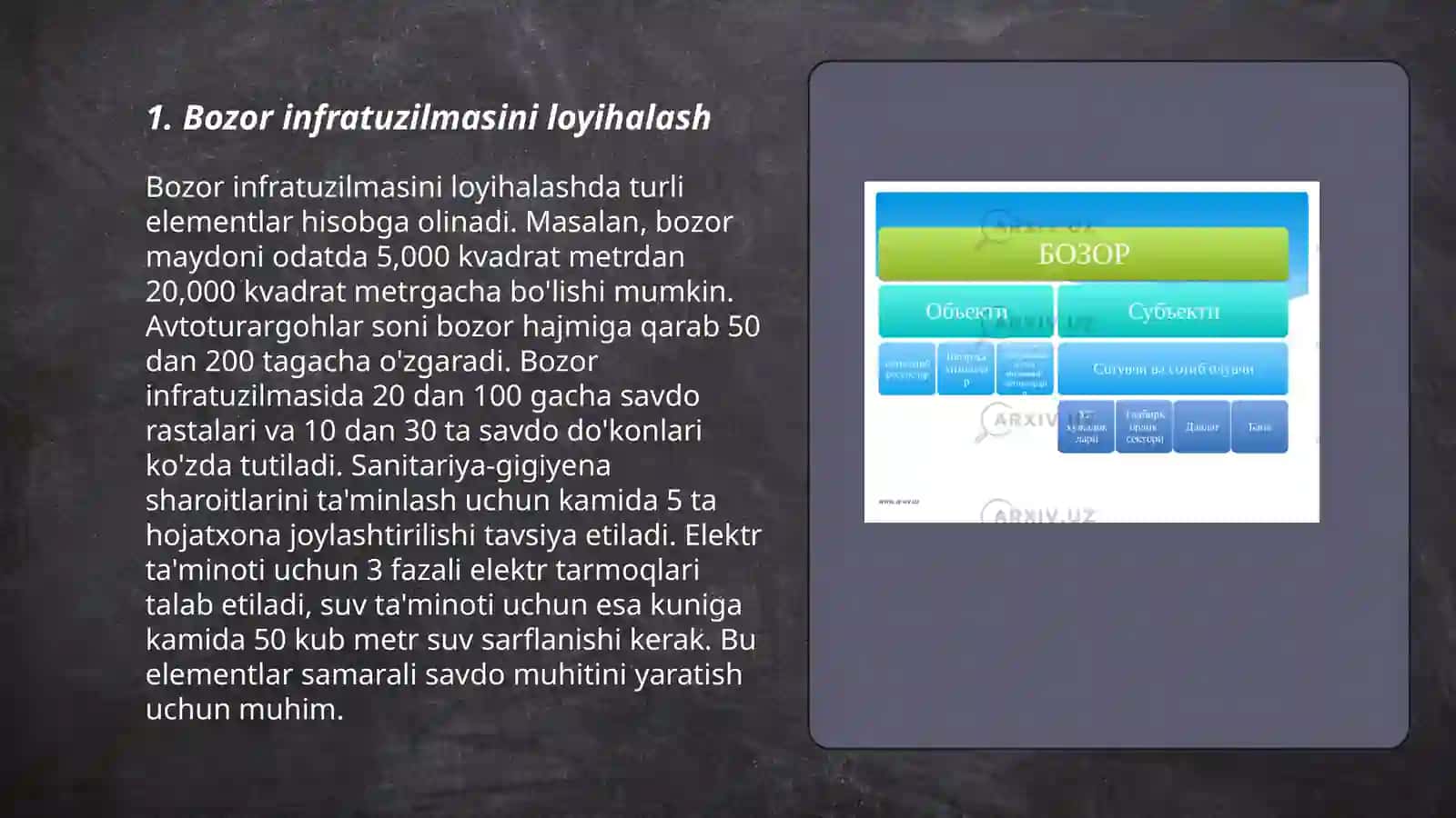 BOZOR VA UNIVERSAL SAVDO DOKONLARNI LOYIHALASH 3