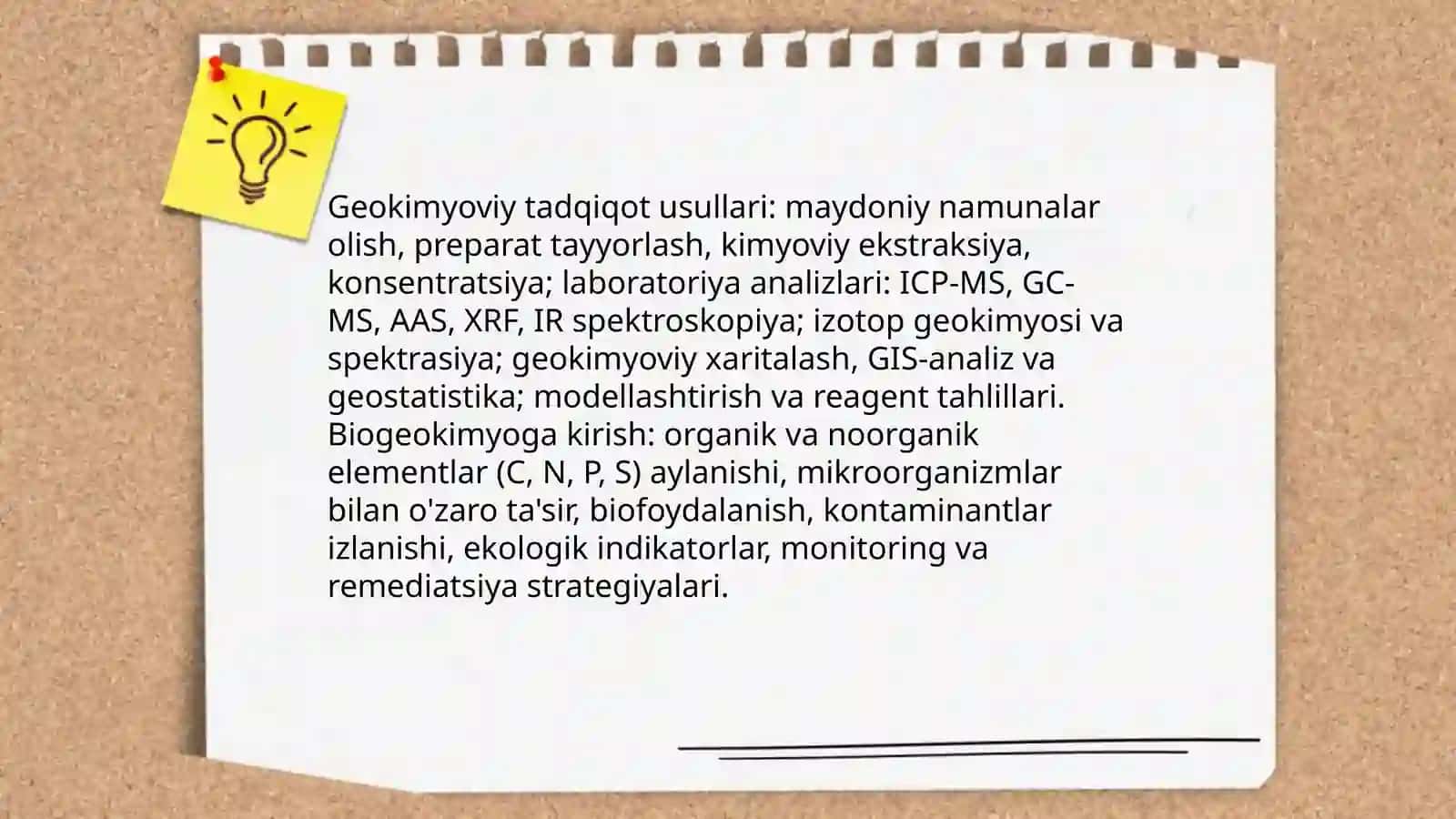 Geokimyoviy tadqiqot usullari biogeokimyo bilan tanishtirish 3