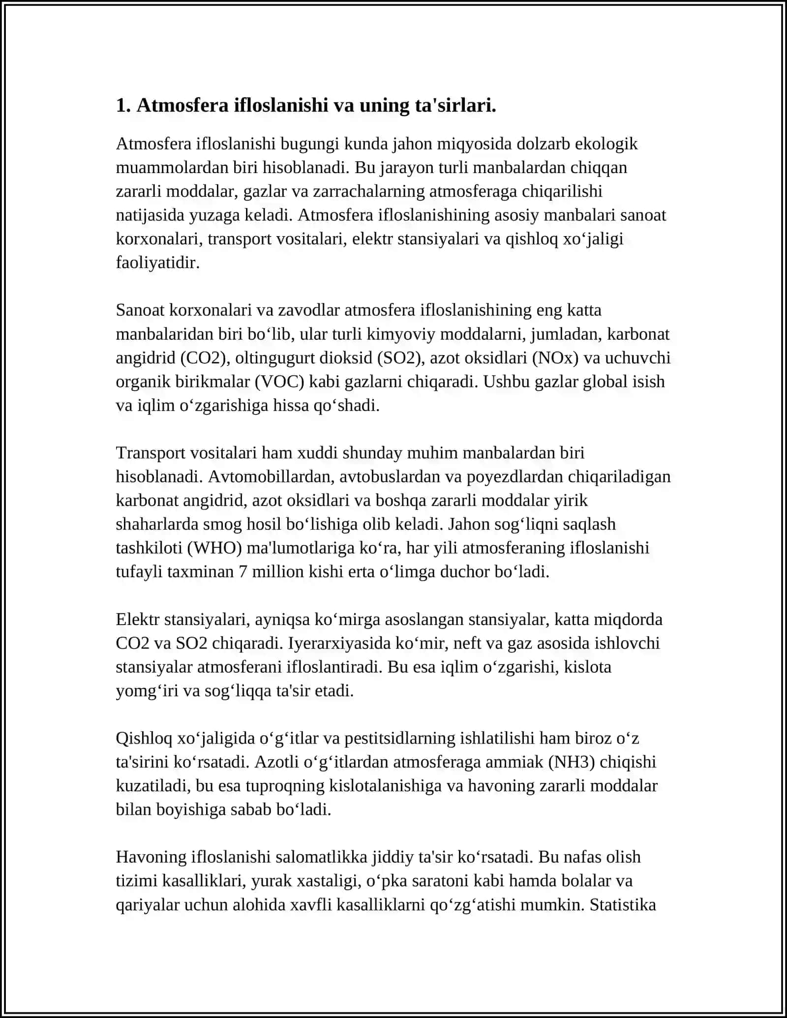 EKOLOGIYANING HOZIRGI ZAMON MUAMMOLARI 3