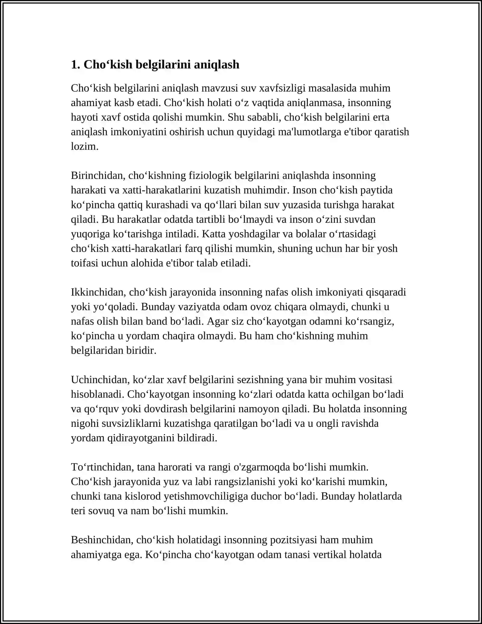 CHOʻKISHDA, ELEKTR TOKIDAN ZARARLANGANGA TIBBIYOT HODIMLARI YETIB KELGUNGA QADAR YORDAM KOʻRSATISH 3