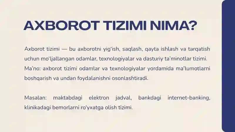 Axborot tizimi nima? 3
