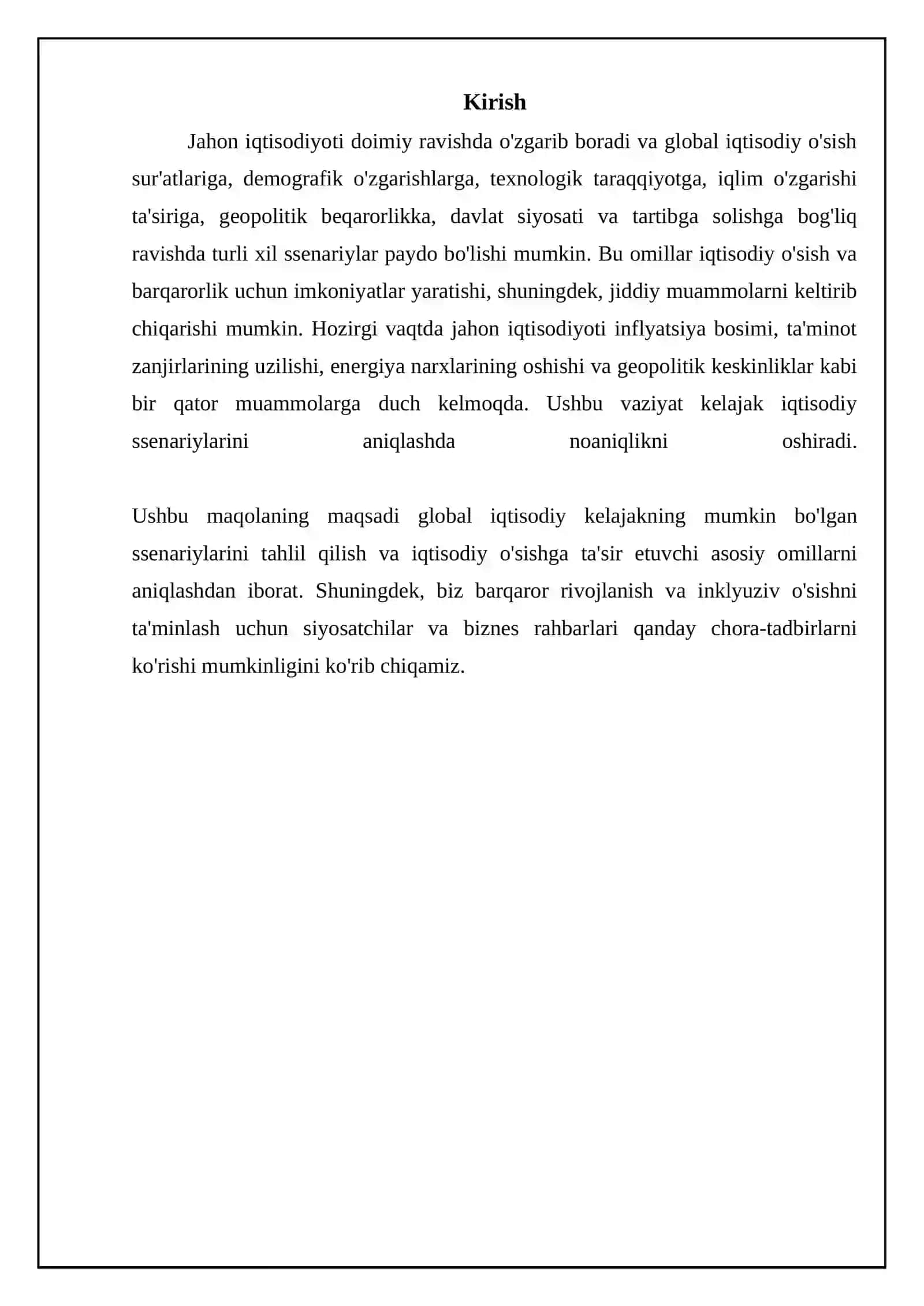 Kelajak iqtisodiy ssenariylari 3