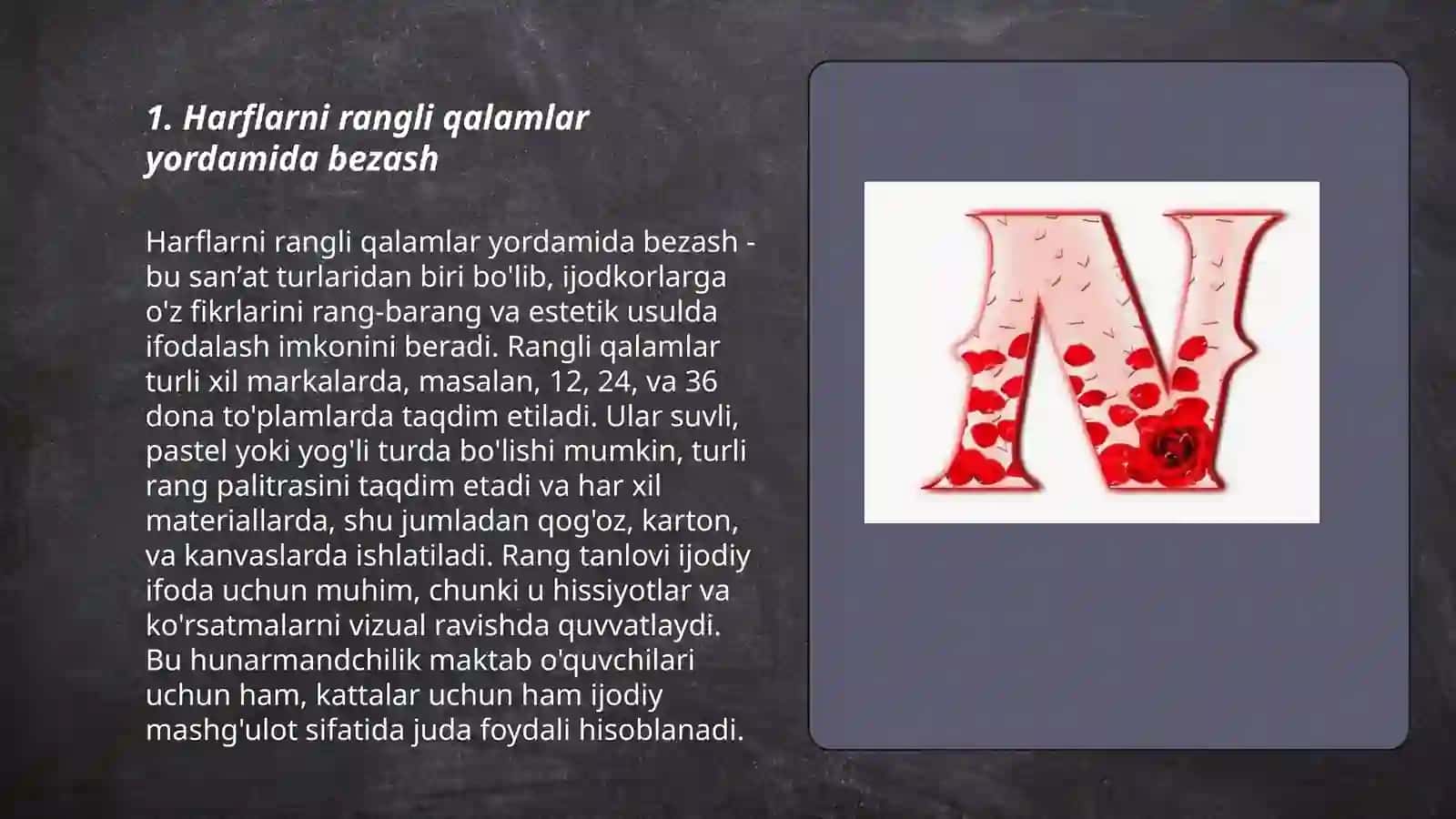 Harflarni rangli qalamlar yordamida bezash 3