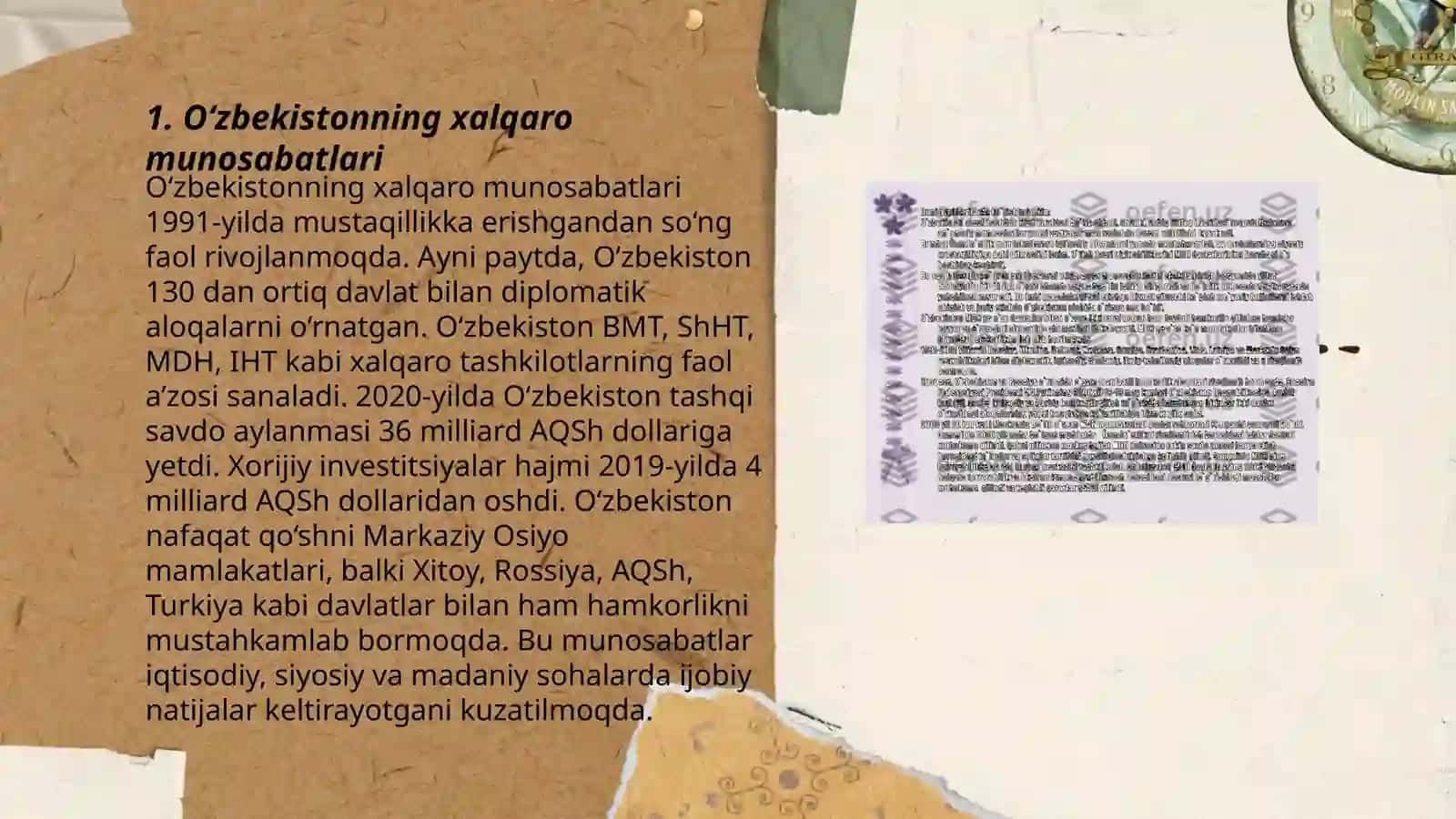 O‘zbekistonning xalqaro munosabatlari 3