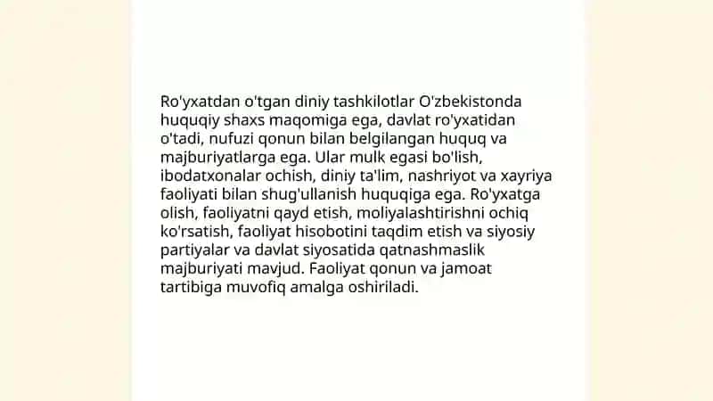 O'zbekistonda faoliyat yurituvchi diniy tashkilotlar 3