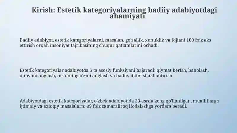 Estetik kategoriyalar adabiyotda 3