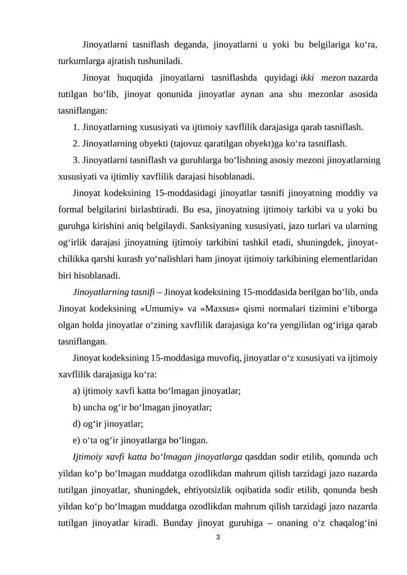 O`ta oğir jinoyatlarga tasnif 3