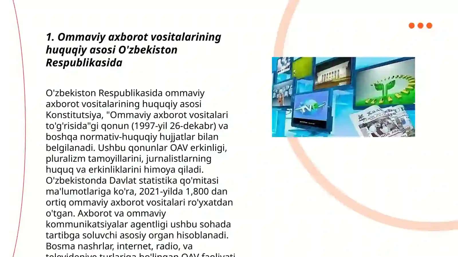 Ommaviy axborot vositalarining huquqiy asoslari 3