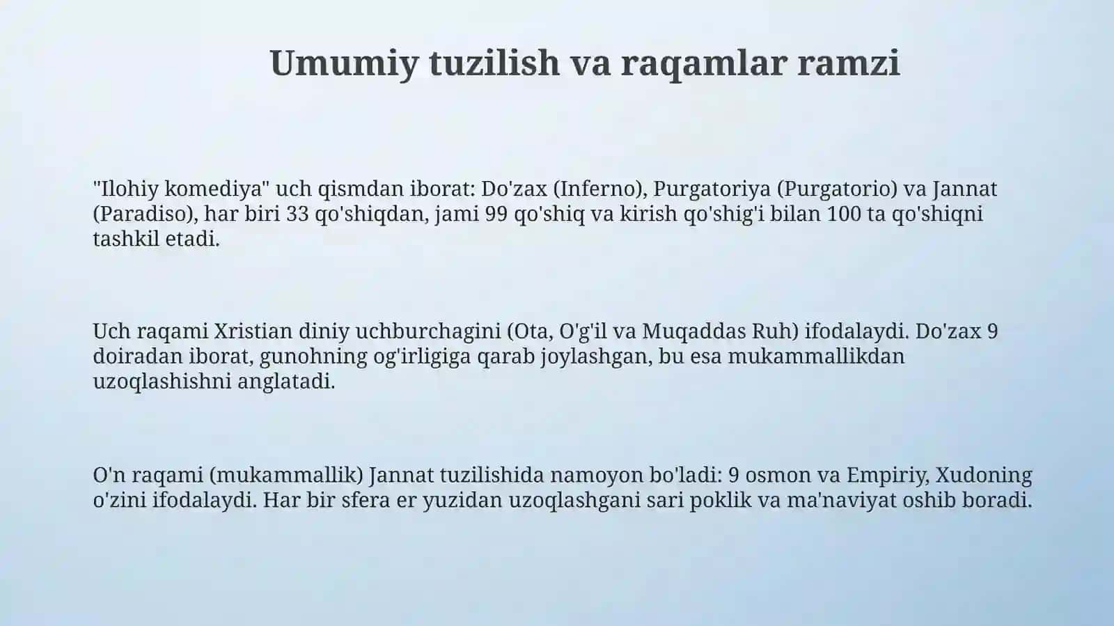 Dantening "Ilohiy komediya" asarining strukturasida obrazlar tizimi 3
