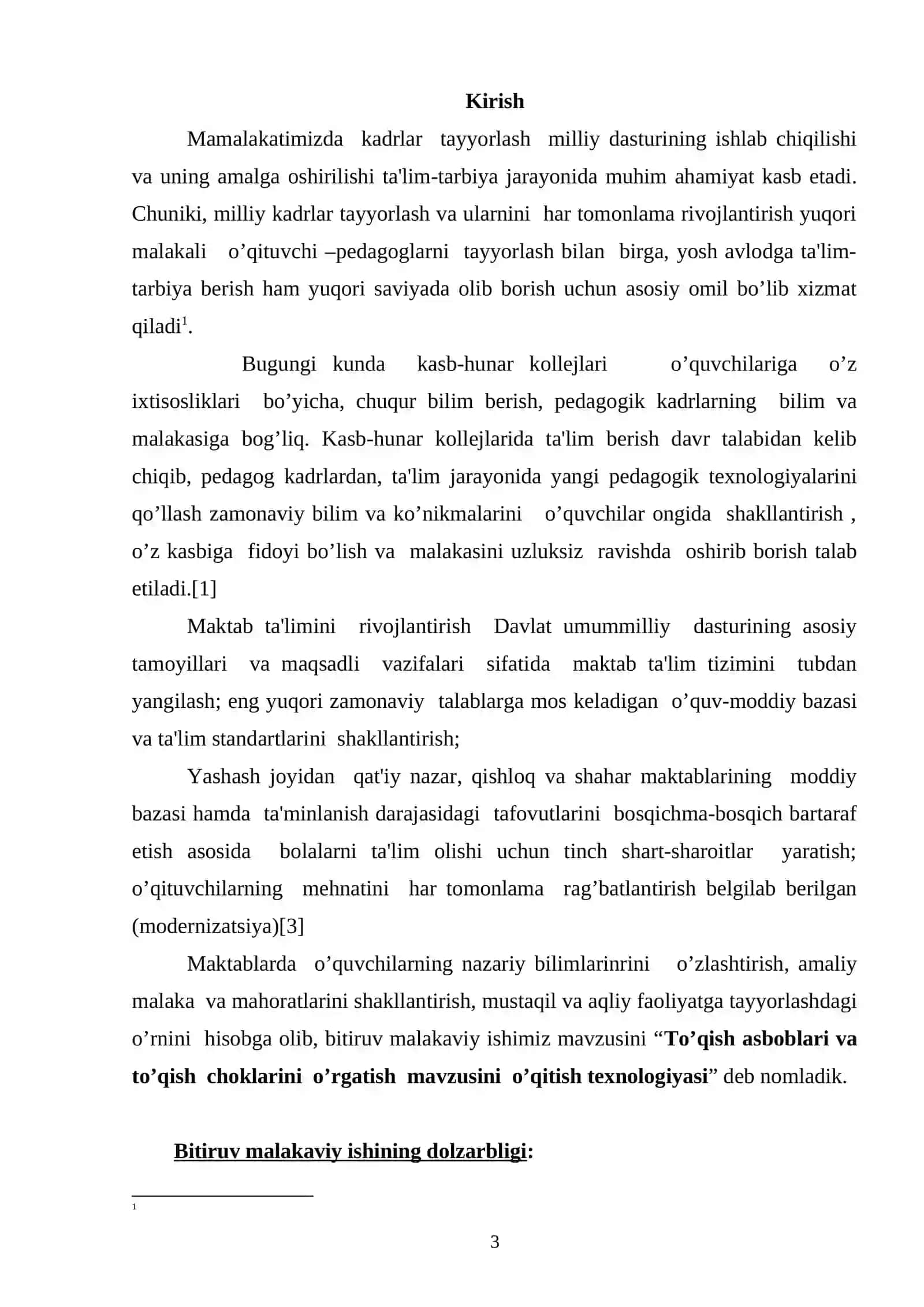 “To’qish asboblari va to’qish choklarini o’rgatish” mavzusini o’qitish texnologiyasi ( 5-sinf misolida) 3