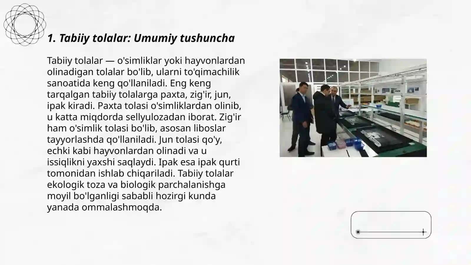 Tabiiy va Kimyoviy Tolalar 3
