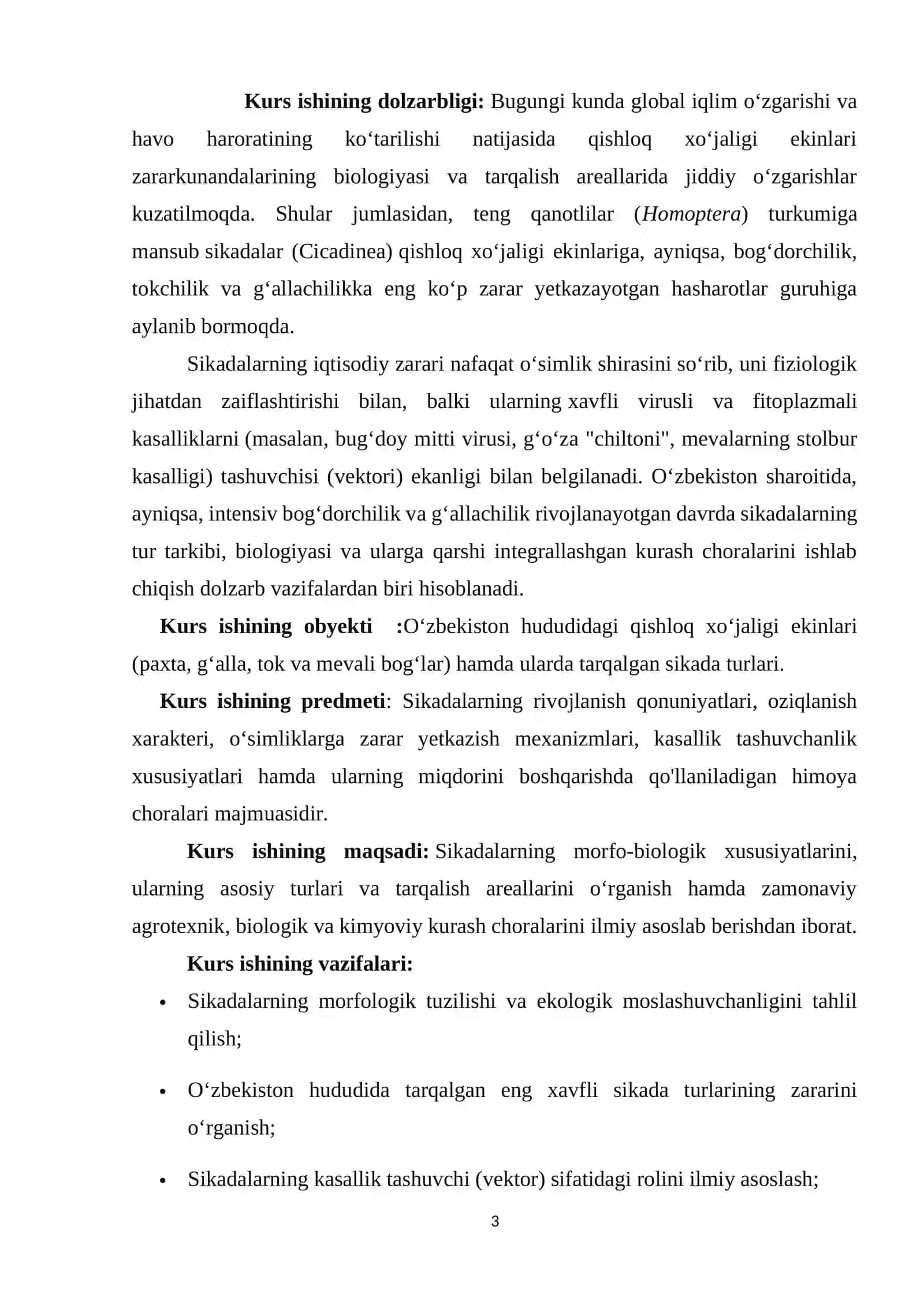Sikadalarning biologik xususiyatlari, qishloq xo‘jaligi ekinlariga zarari va ularga qarshi zamonaviy 3