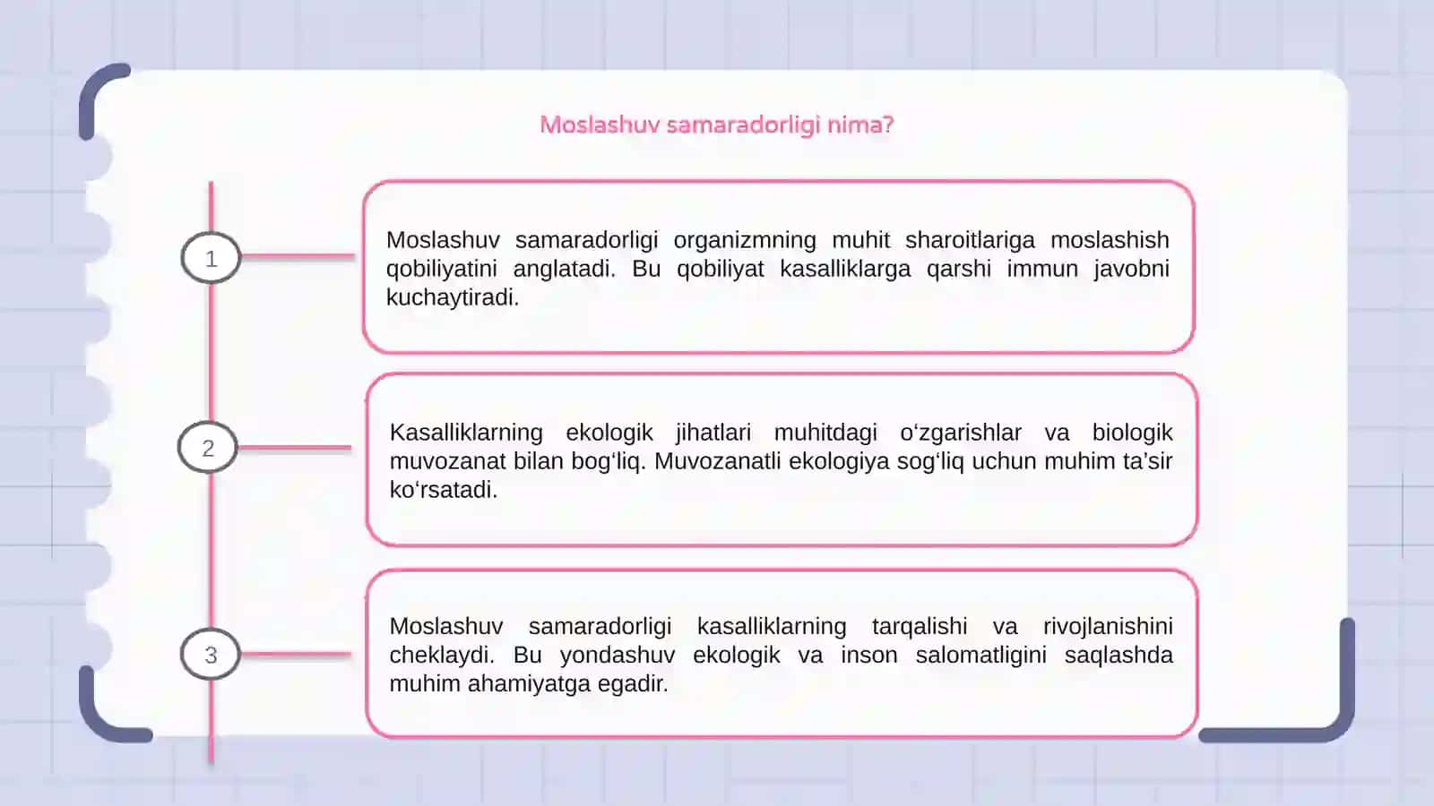 Moslashuv Samaradorligi va Kasalliklarning Ekologik O'rni 3