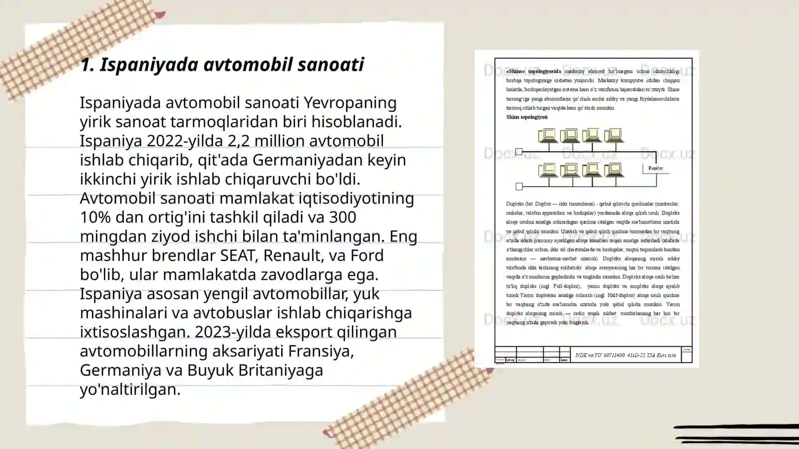 Ispaniya sanoat tarmoqlarining rivojlanishi 3