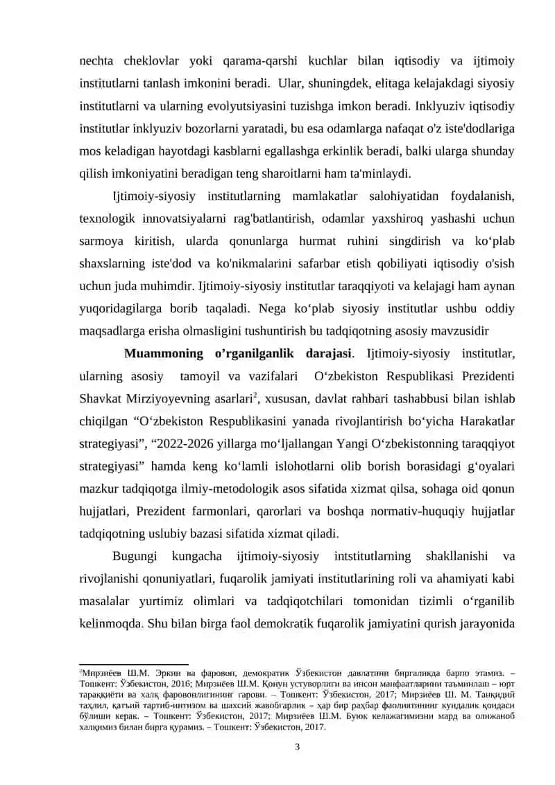 IJTIMOIY-SIYOSIY INSTITUTLAR RIVOJI JAMIYAT TARAQQIYOTINING MUHIM OMILI 3