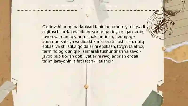 Oʻqituvchi nutq madaniyati fanining maqsad va vazifalari 3