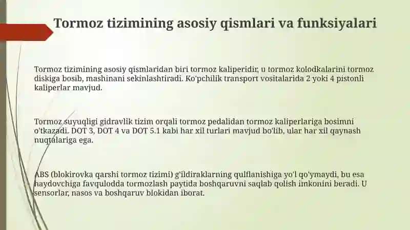 Tormoz tizimi 3