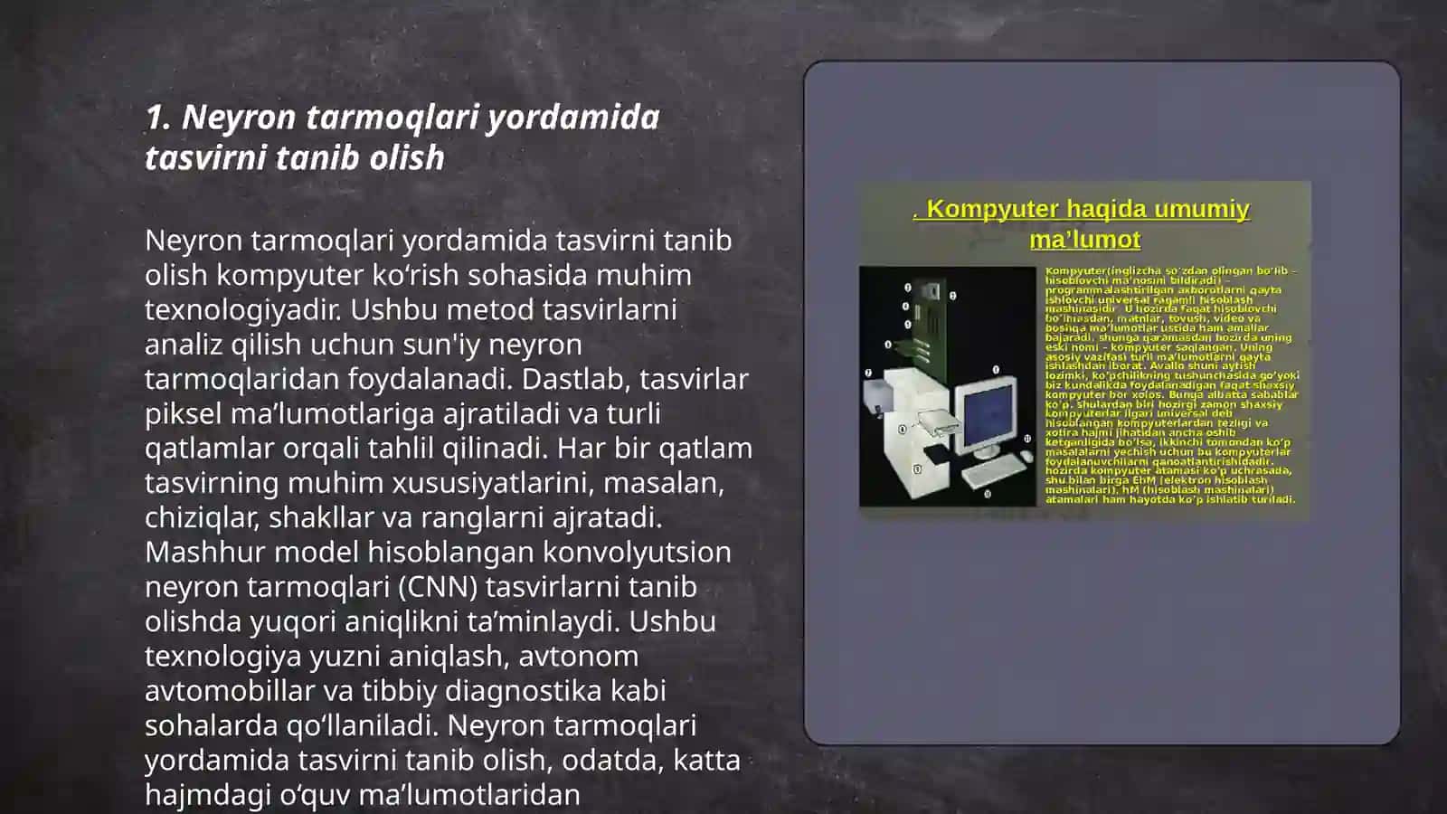 Neyron tarmoqlari yordamida yechiladigan masalalar 3