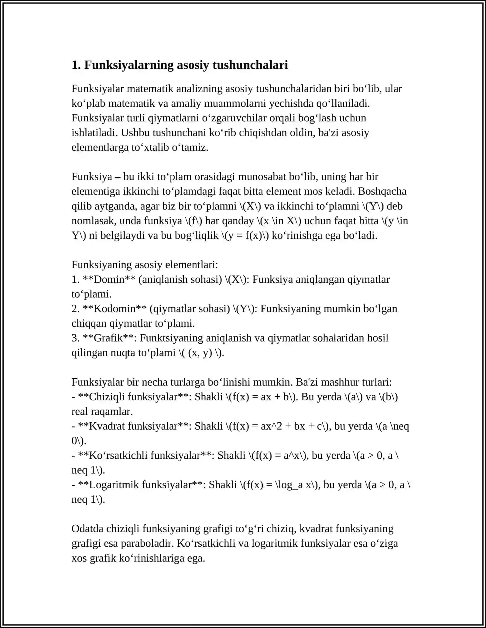 INFORMATIKADA FUNKSIYALAR 3