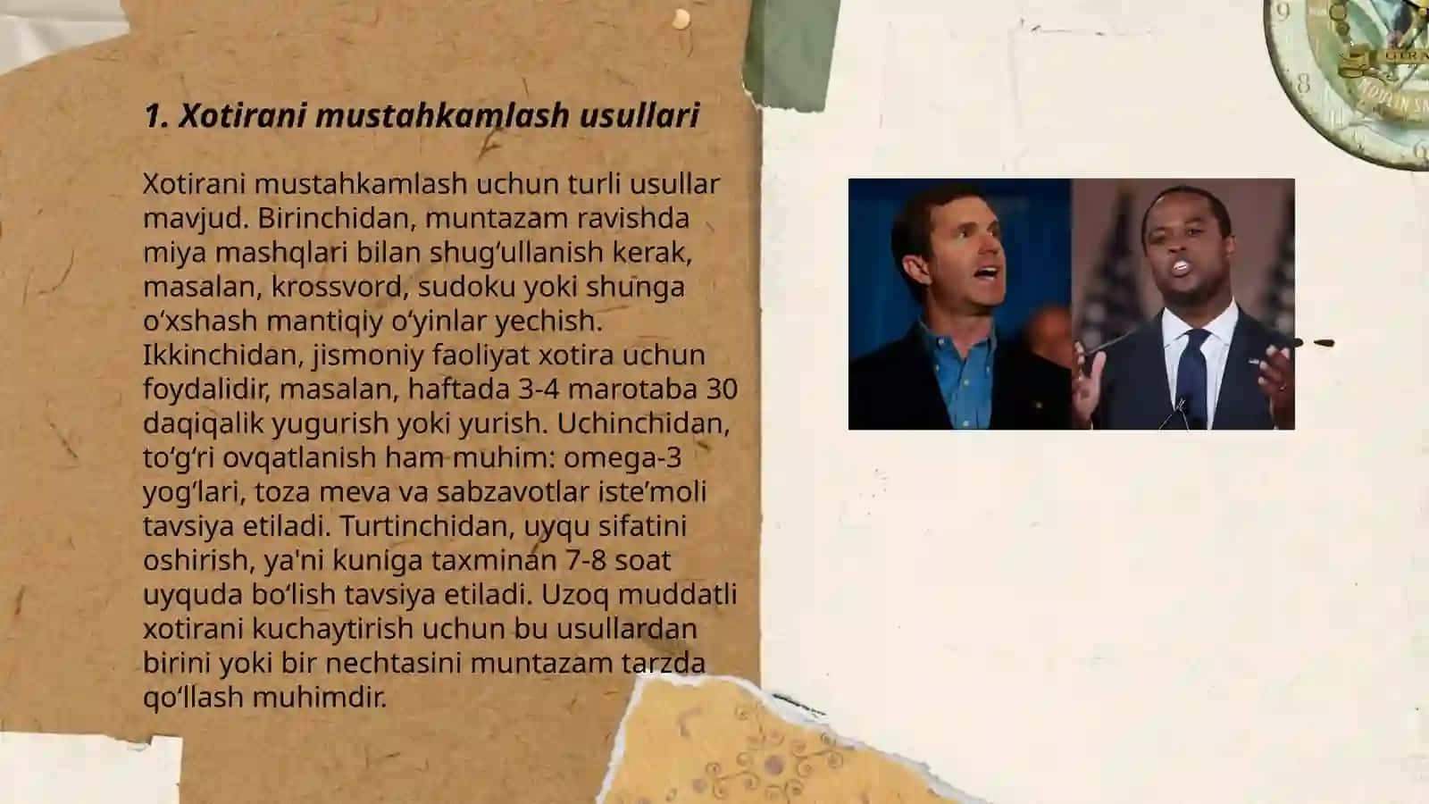 Xotirani mustahkamlovchi Beshear mashq 3
