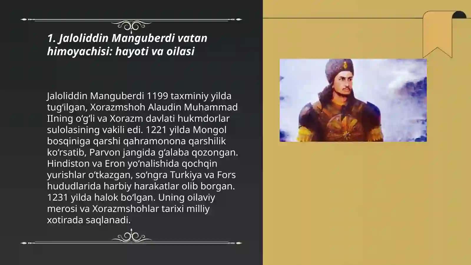 Jaloliddin Manguberdi vatan himoyachisi 3