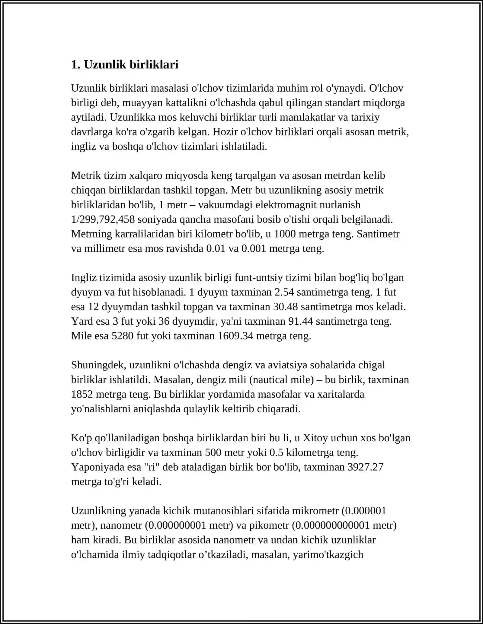 QADIMGI O'LCHOV BIRLIKLARI 3