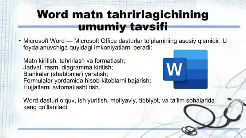 Word matn tahrirlagichida turli xil blankalar yaratish. Word matn tahrirlagichida hisoblash ishlarin 3