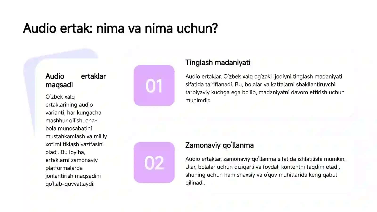 O‘zbek xalq ertaklarining audio varianti 3