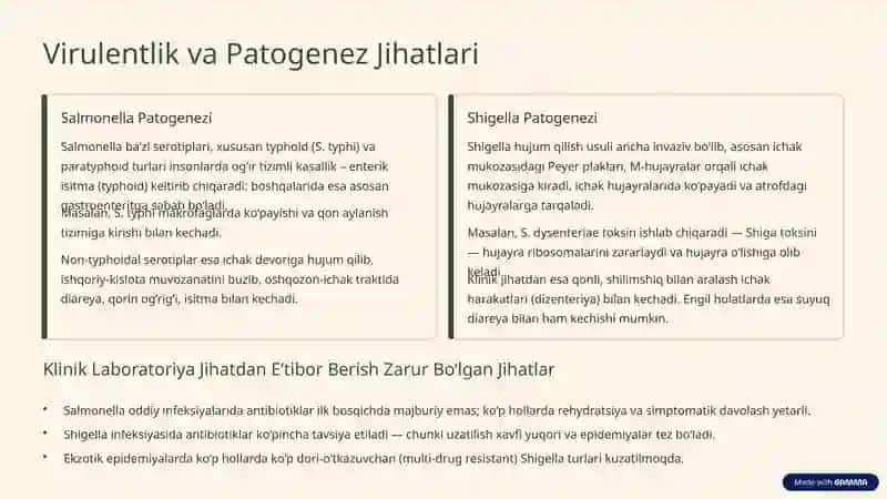 Salmonella va Shigella: Mikrobiologiya, Patogenez va Profilaktika 3
