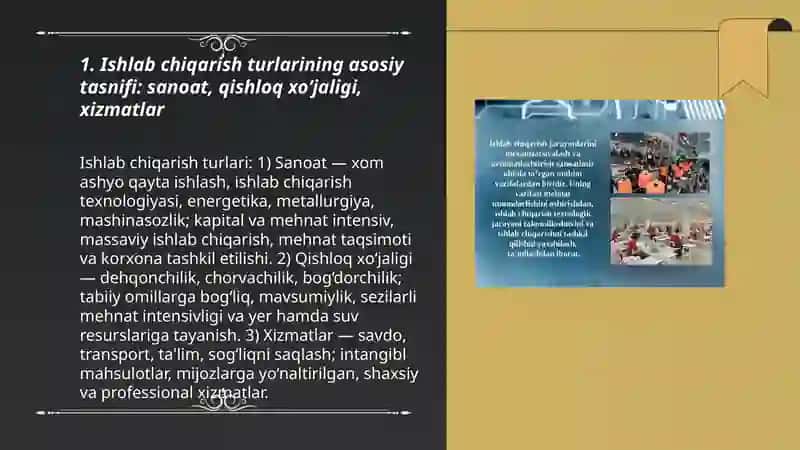 Ishlab chiqarish turlari va ularda ishni tashkil qilish shakllari 3