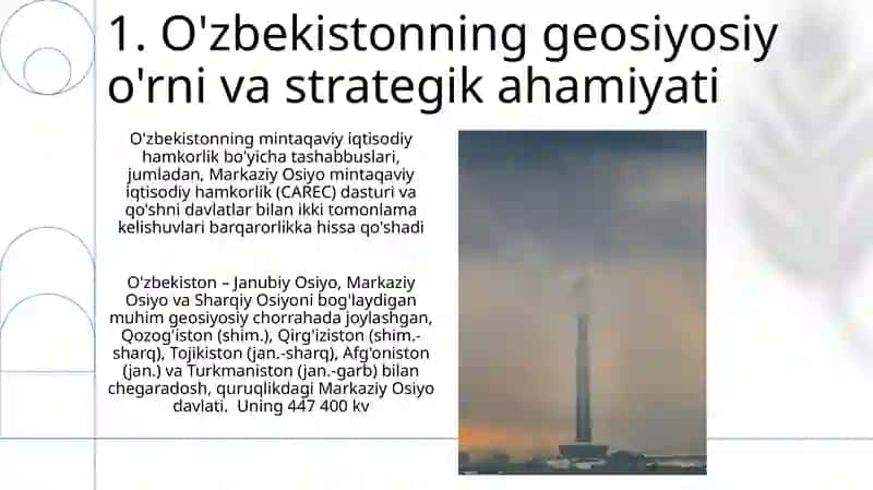 O'zbekistonning Markaziy Osiyoda tinchlik va barqarorlikni ta’minlashdagi o‘rni 3