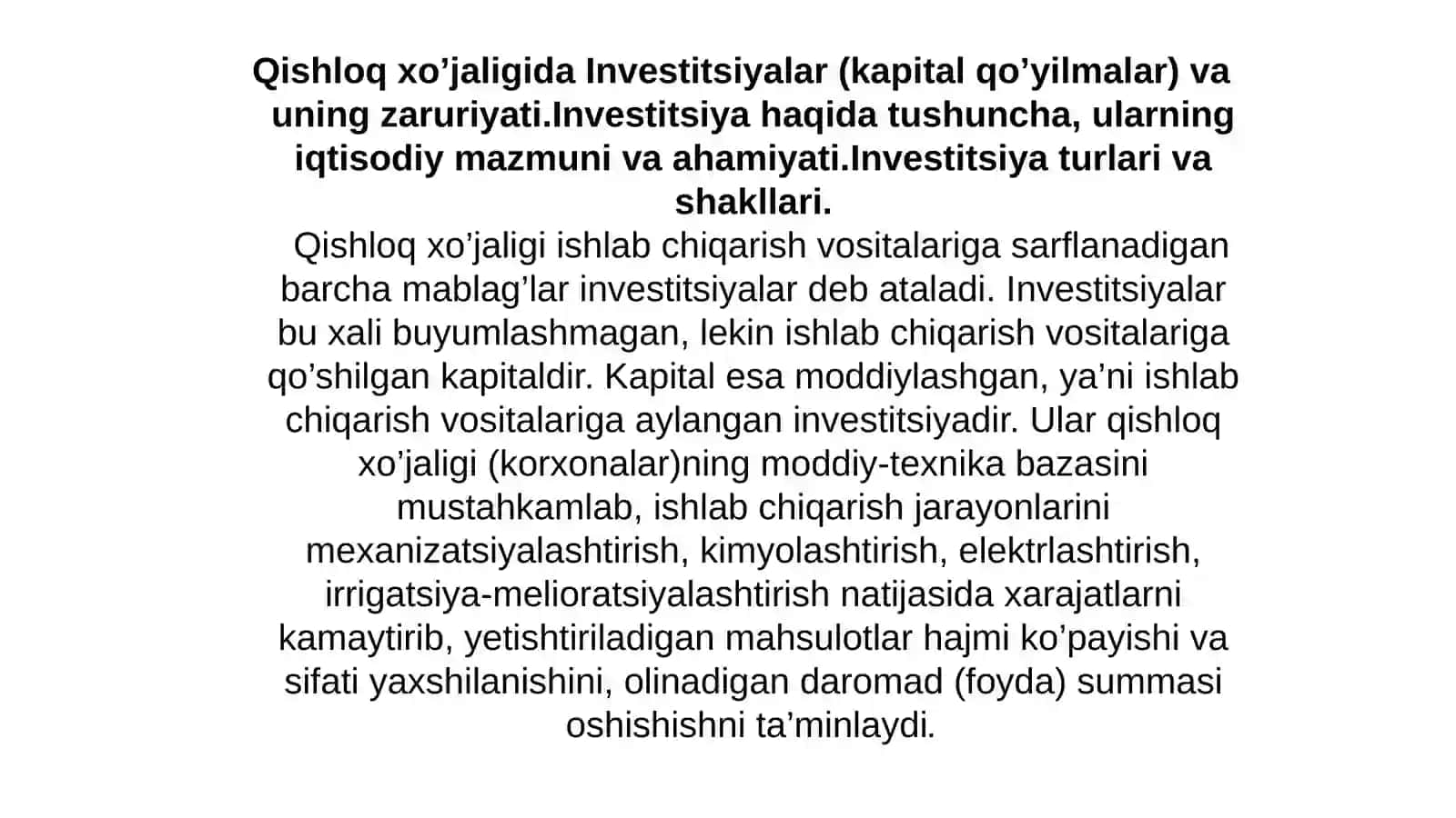 Qishloq xo'jaligida investitsiyalar 3