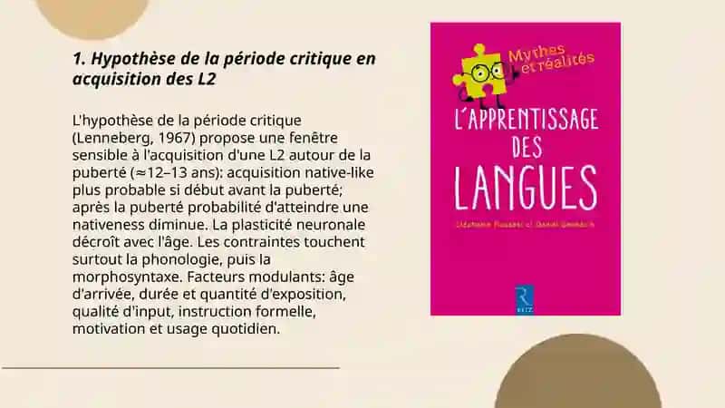 Caracteristiques d'age dans l'apprentissage d'une langue etrangere 3