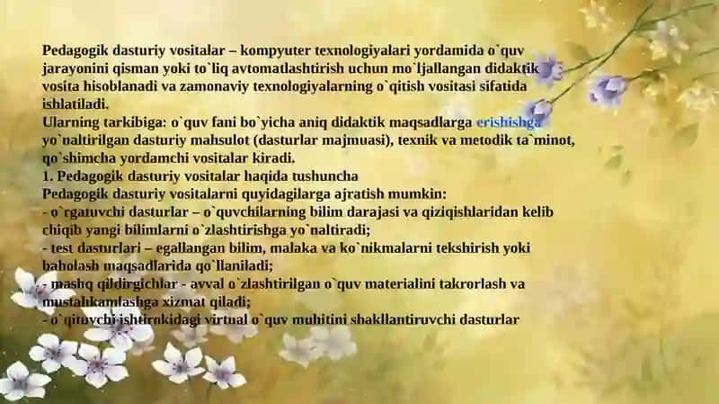 Pedagogik dasturiy vositalar - kompyuter texnologiyalari 3