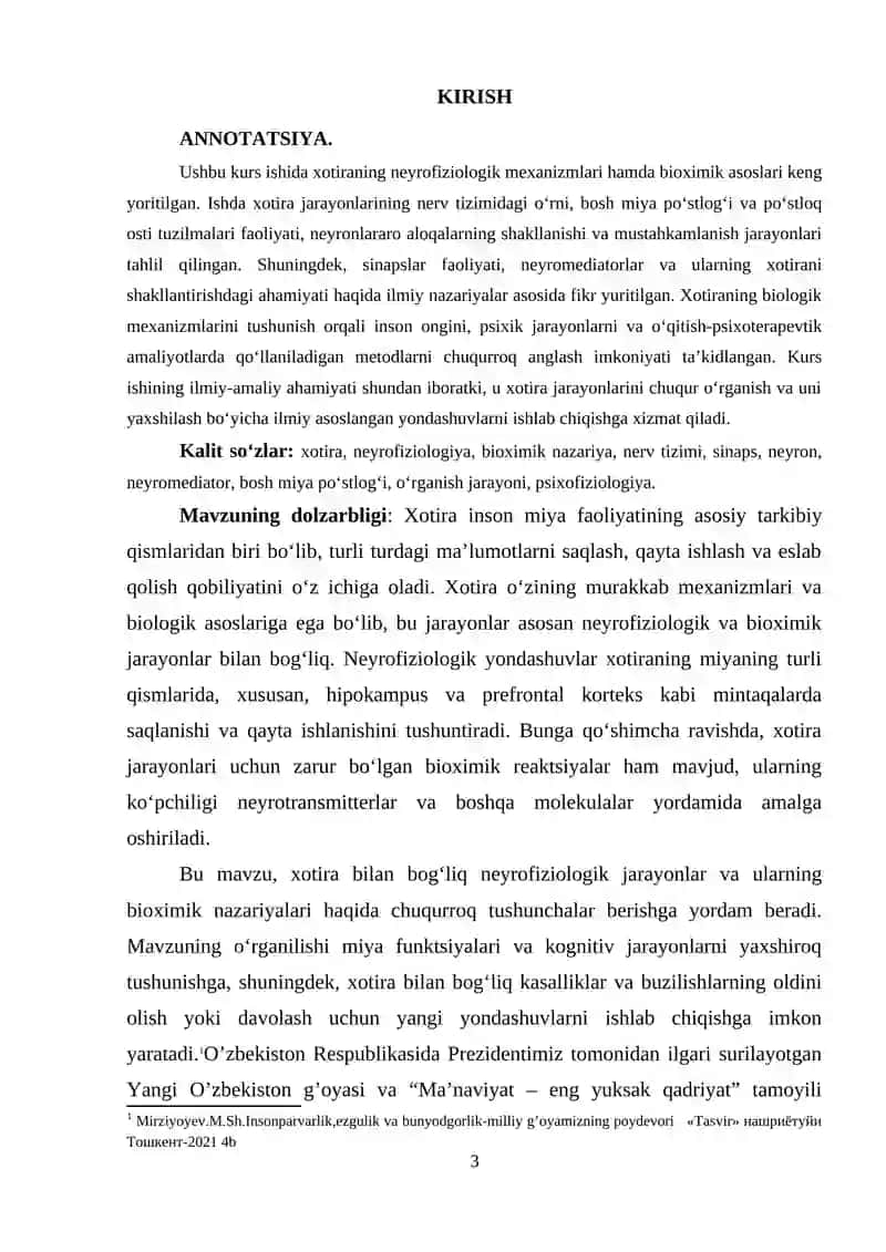 XOTIRANING NEYROFIZIOLOGIK ASOSLARI VA BIOXIMIK NAZARIYALARI 3