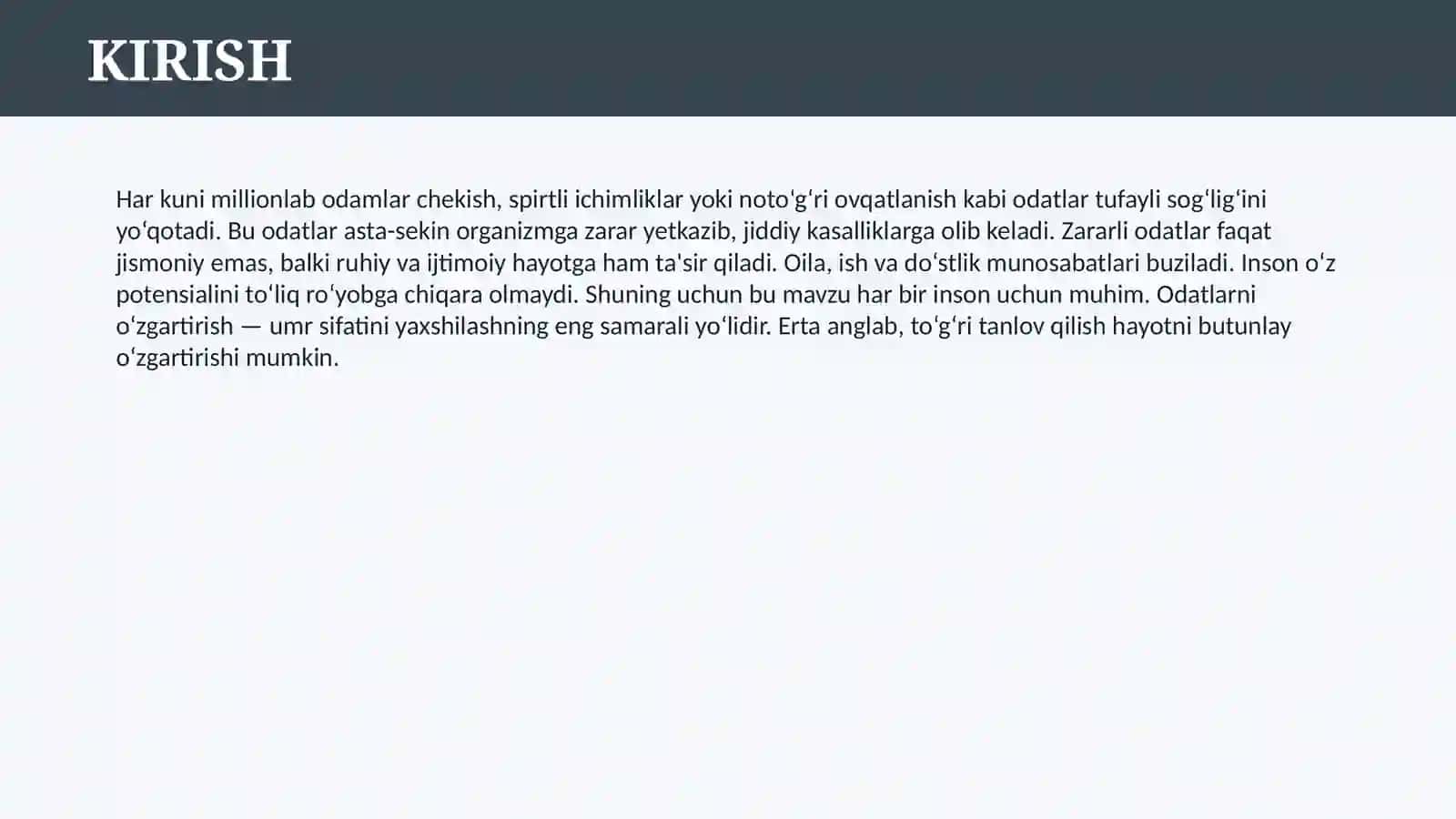 Zararli odatlar 3