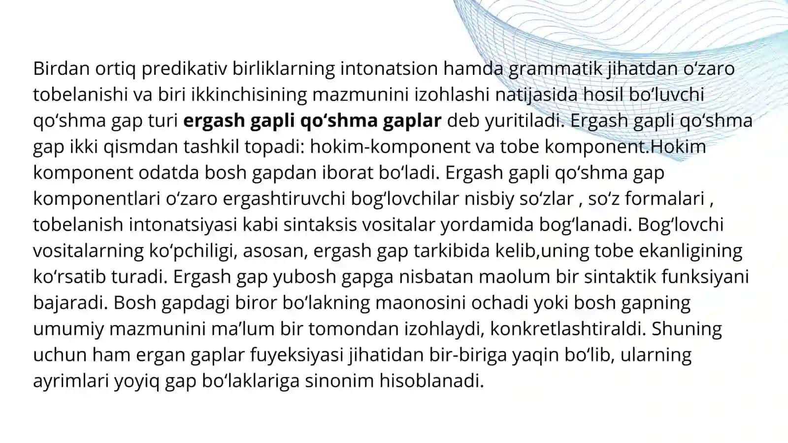 TOBE TARKIBLI QO’SHMA GAPLAR 3