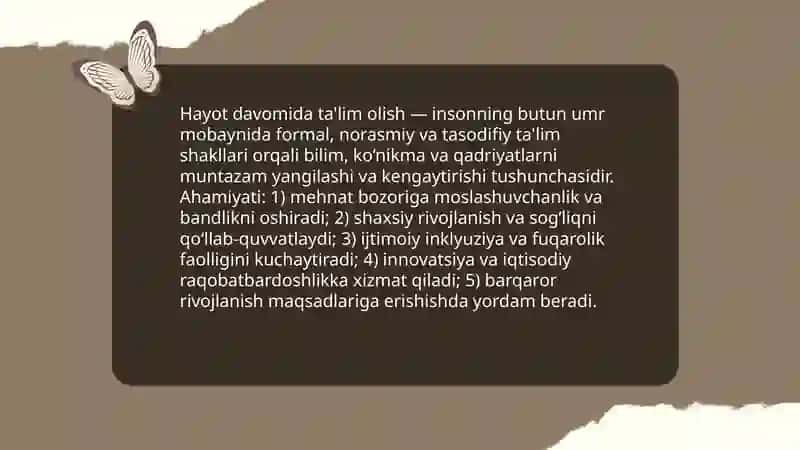 Hayot davomida ta'lim olish madaniyatini shakllantirish 3