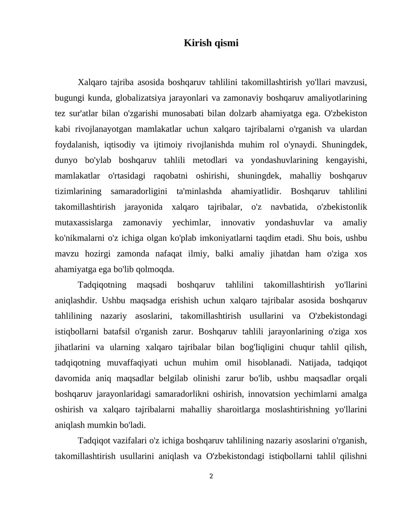 Xalqaro tajriba asosida boshqaruv tahlilini takomillashtirish yo‘llari 3