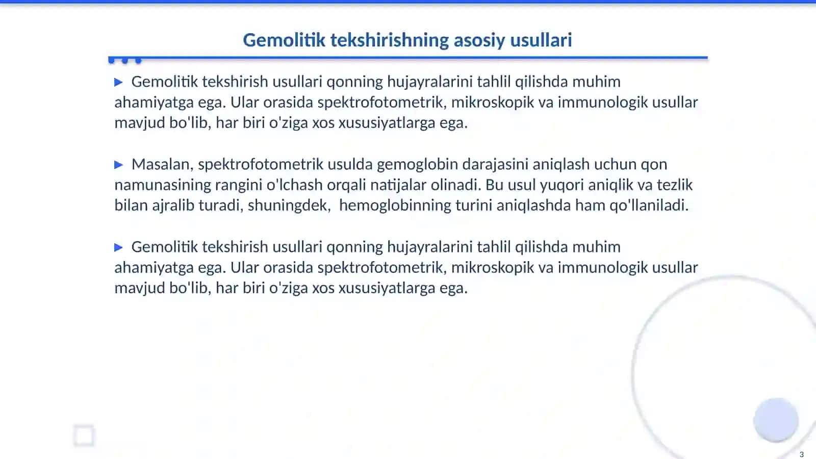 Gemolitik tekshirish usullari 3