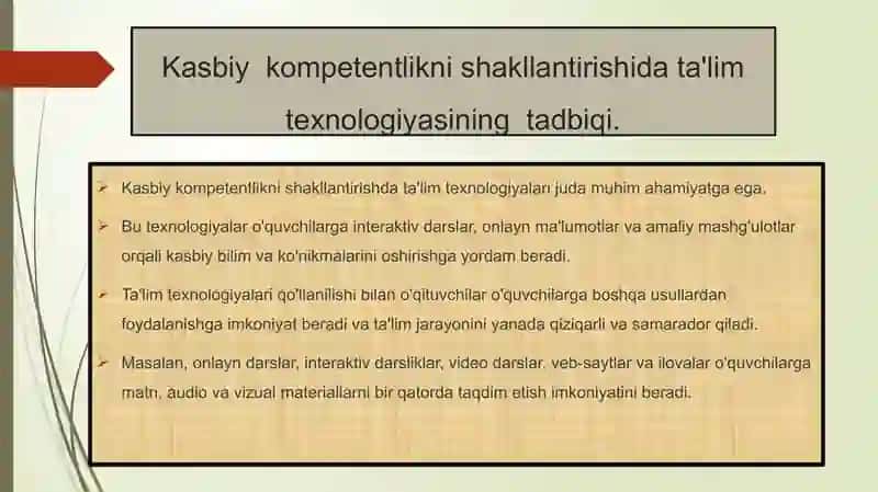 Pedagogik kompetentlikni shakllantirishda ta’lim texnologiyasini tadbig 3