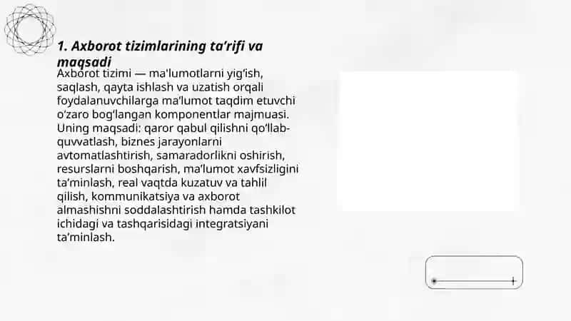 Axborot tizimlarning tushunchasi 3