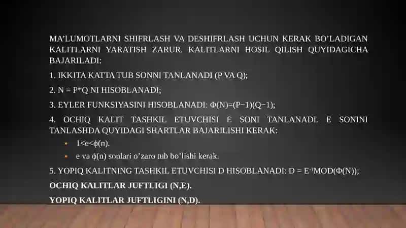 RSA algoritmi. Raqamli imzo 3