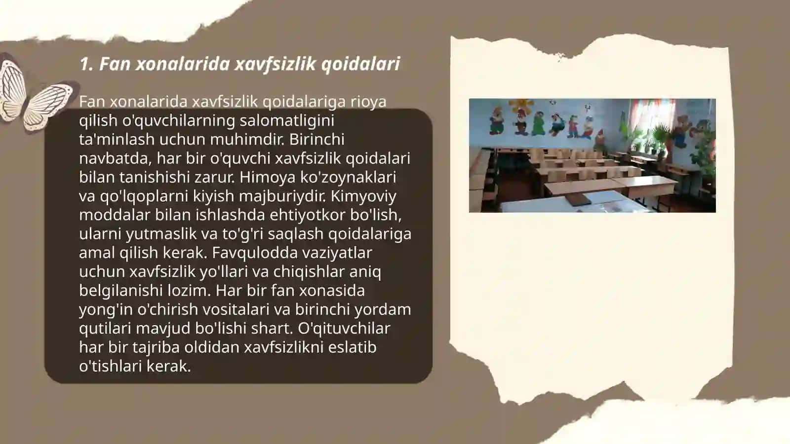 Fan xonalarining jihozlanishini o'rganish 3