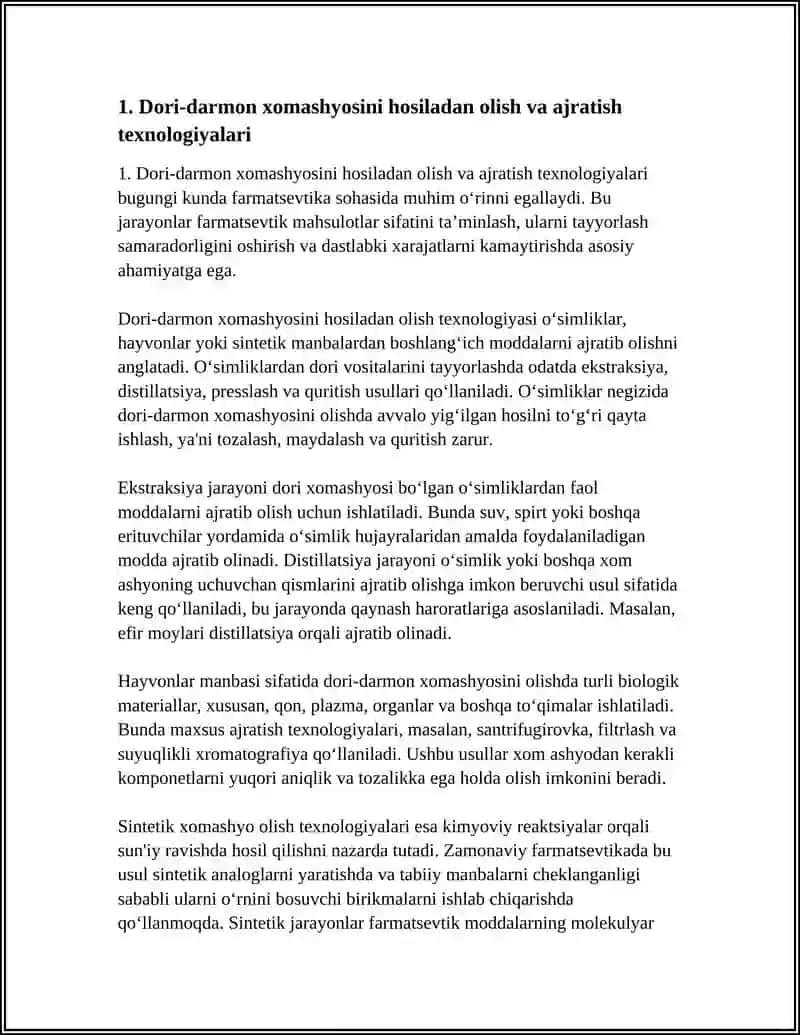 HOSILA YORDAMIDA FARMATSEVTIKAGA OID MASALALAR YECHISH 3