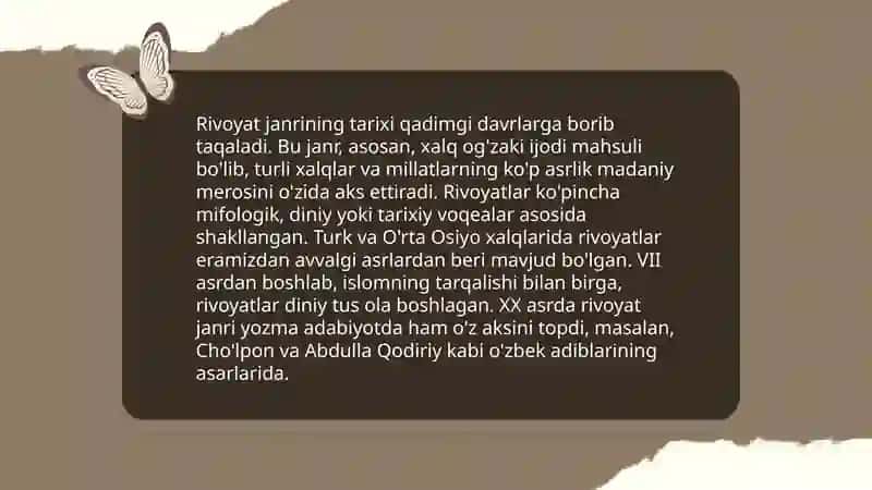 Rivoyat janri va uning folklorshunosligida òrganilishi 3